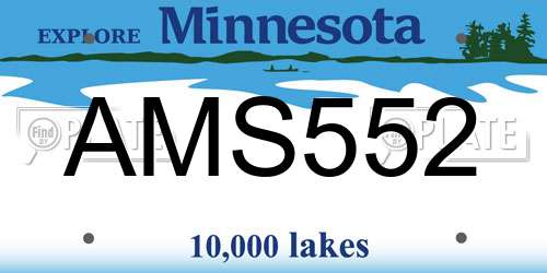 AMS552 Minnesota License Plate