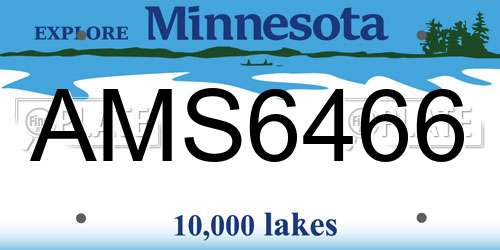 AMS6466 Minnesota License Plate