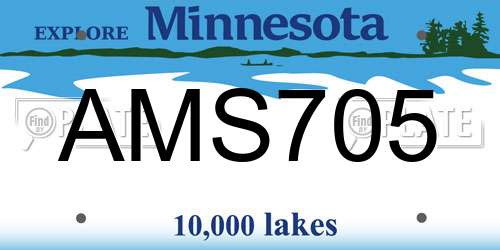 AMS705 Minnesota License Plate