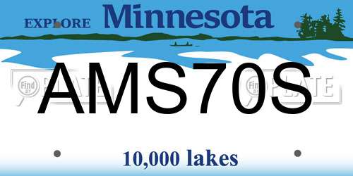 AMS70S Minnesota License Plate