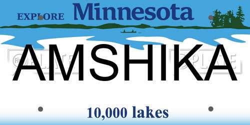 AMSHIKA Minnesota License Plate