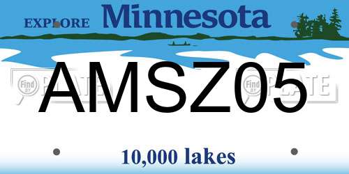 AMSZ05 Minnesota License Plate