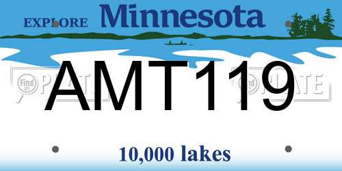 AMT119 Minnesota License Plate
