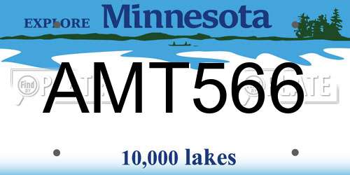 AMT566 Minnesota License Plate