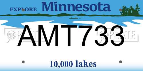 AMT733 Minnesota License Plate