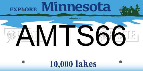 AMTS66 Minnesota License Plate