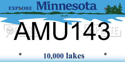 AMU143 Minnesota License Plate