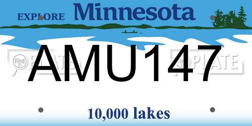 AMU147 Minnesota License Plate