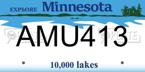 AMU413 Minnesota License Plate