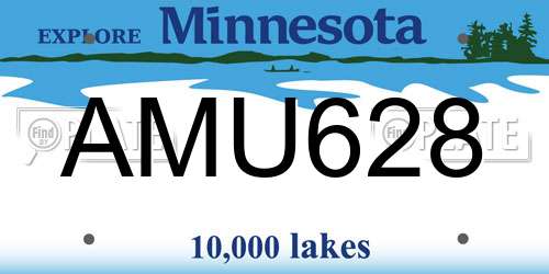 AMU628 Minnesota License Plate
