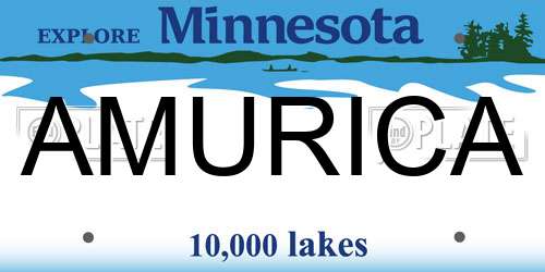 AMURICA Minnesota License Plate