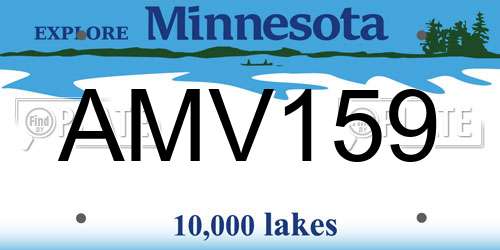 AMV159 Minnesota License Plate