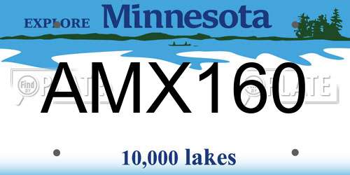 AMX160 Minnesota License Plate