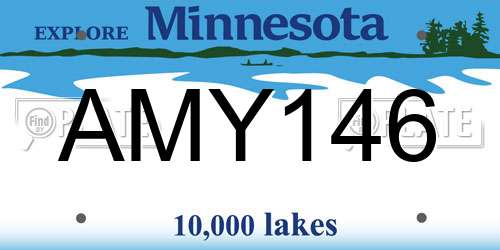AMY146 Minnesota License Plate