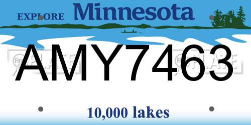 AMY7463 Minnesota License Plate