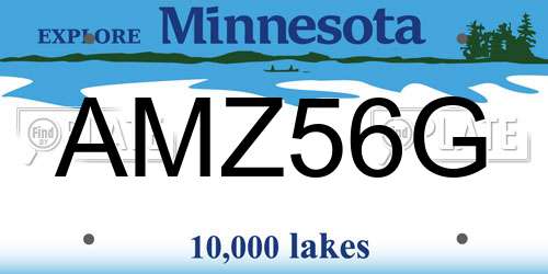 AMZ56G Minnesota License Plate