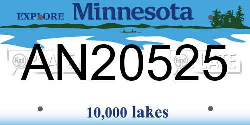 AN20525 Minnesota License Plate