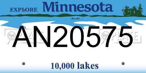 AN20575 Minnesota License Plate