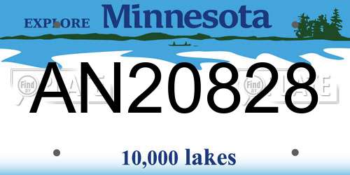 AN20828 Minnesota License Plate