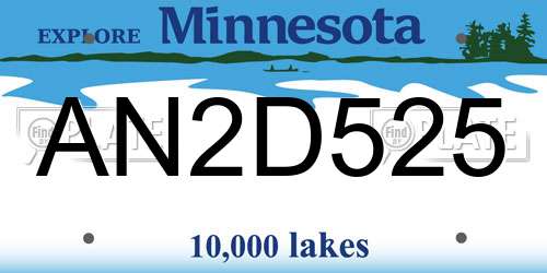 AN2D525 Minnesota License Plate