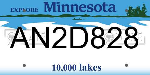 AN2D828 Minnesota License Plate