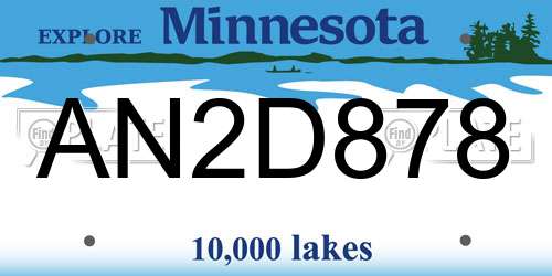 AN2D878 Minnesota License Plate