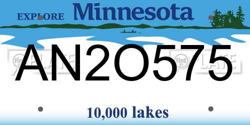 AN2O575 Minnesota License Plate