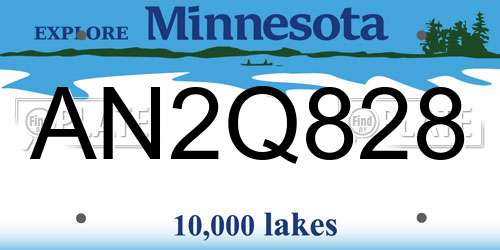 AN2Q828 Minnesota License Plate
