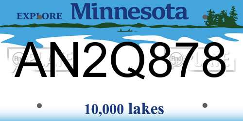 AN2Q878 Minnesota License Plate