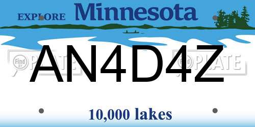 AN4D4Z Minnesota License Plate