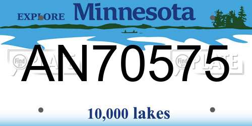 AN70575 Minnesota License Plate