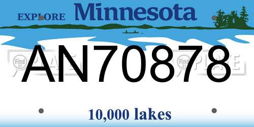 AN70878 Minnesota License Plate
