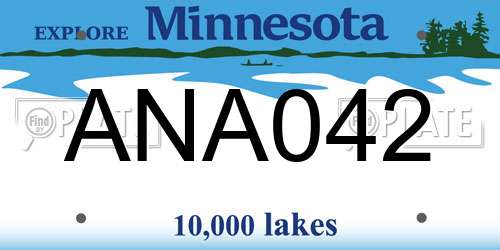 ANA042 Minnesota License Plate