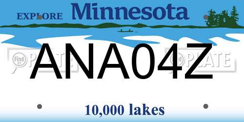 ANA04Z Minnesota License Plate