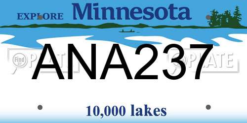 ANA237 Minnesota License Plate