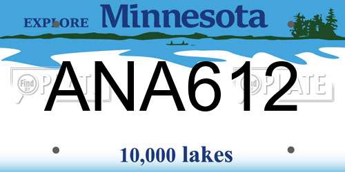 ANA612 Minnesota License Plate