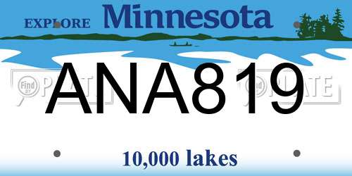 ANA819 Minnesota License Plate