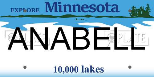 ANABELL Minnesota License Plate