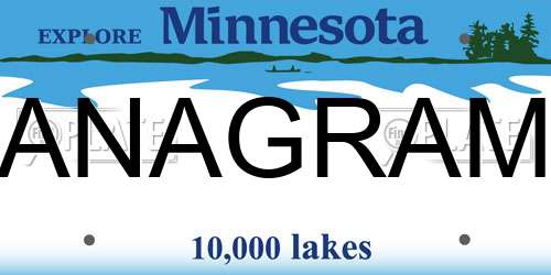 ANAGRAM Minnesota License Plate