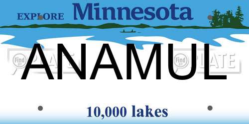 ANAMUL Minnesota License Plate