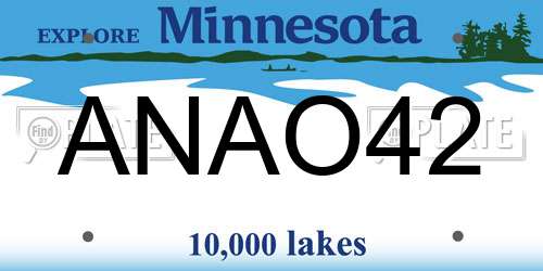 ANAO42 Minnesota License Plate