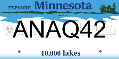 ANAQ42 Minnesota License Plate