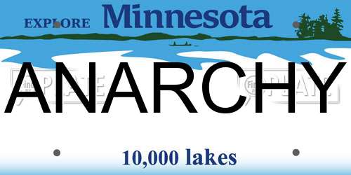 ANARCHY Minnesota License Plate