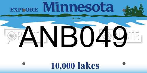 ANB049 Minnesota License Plate