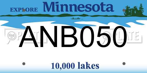ANB050 Minnesota License Plate