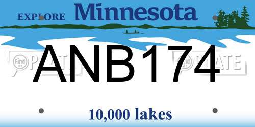 ANB174 Minnesota License Plate
