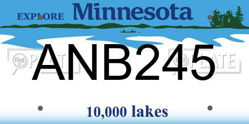 ANB245 Minnesota License Plate