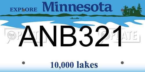 ANB321 Minnesota License Plate
