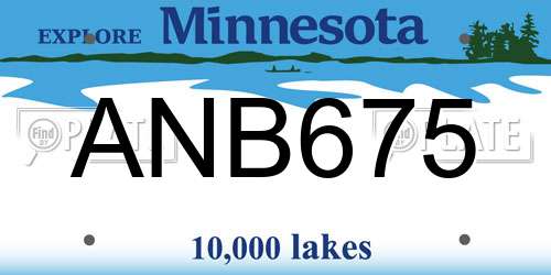 ANB675 Minnesota License Plate