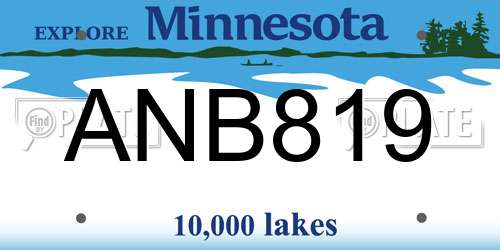 ANB819 Minnesota License Plate